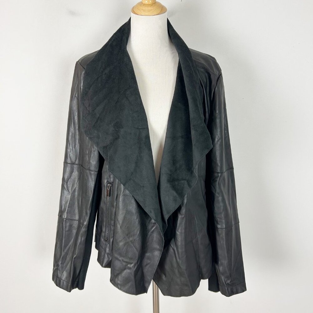 bagatelle Black Draped Leather & Suede Mix Jacket
Wear under collar